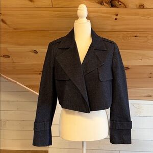 BCBGMaxAzria Dark Dressy Denim Cropped Blazer